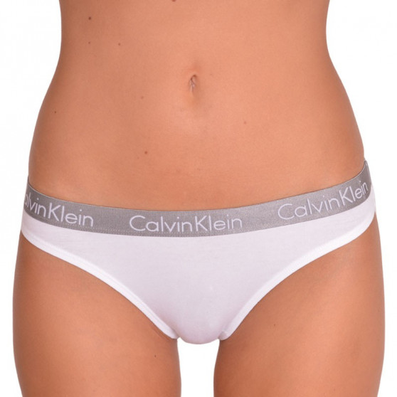 2PACK dámská tanga Calvin Klein bílá (QD3583E-100)