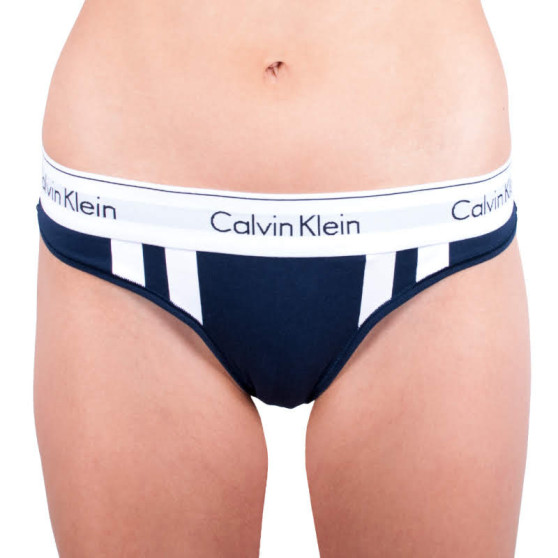 Dámská tanga Calvin Klein tmavě modrá (QF4595E-0PP)