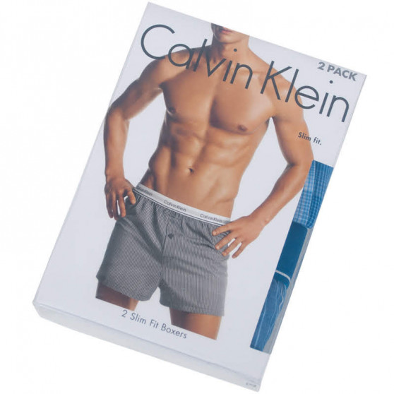 2PACK pánské trenky Calvin Klein slim fit vícebarevné (NB1544A-LGW)