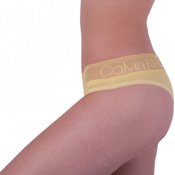 Dámské kalhotky brazilky Calvin Klein žluté (QD3698E-HZY)