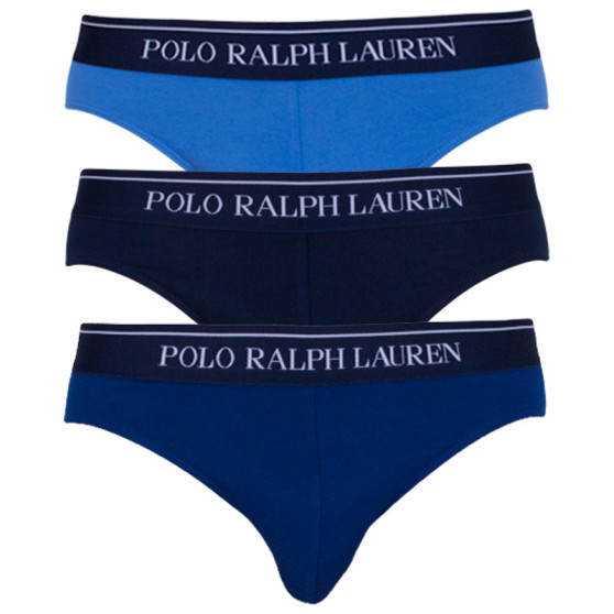 3PACK pánské slipy Ralph Lauren modré (714513423005)