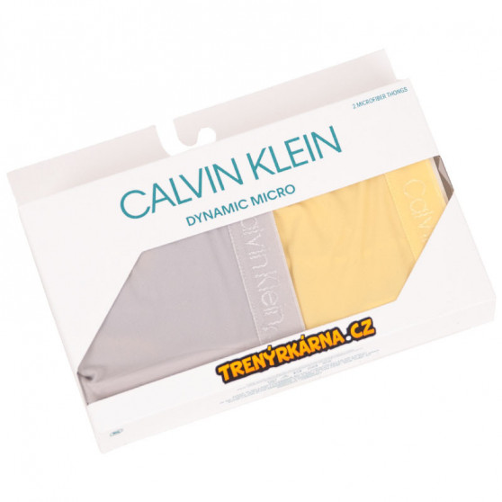 2PACK dámská tanga Calvin Klein vícebarevná (QD3695E-HU4)