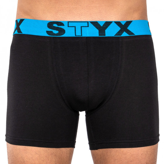 3PACK pánské boxerky Styx long sportovní guma černé (U9646566)