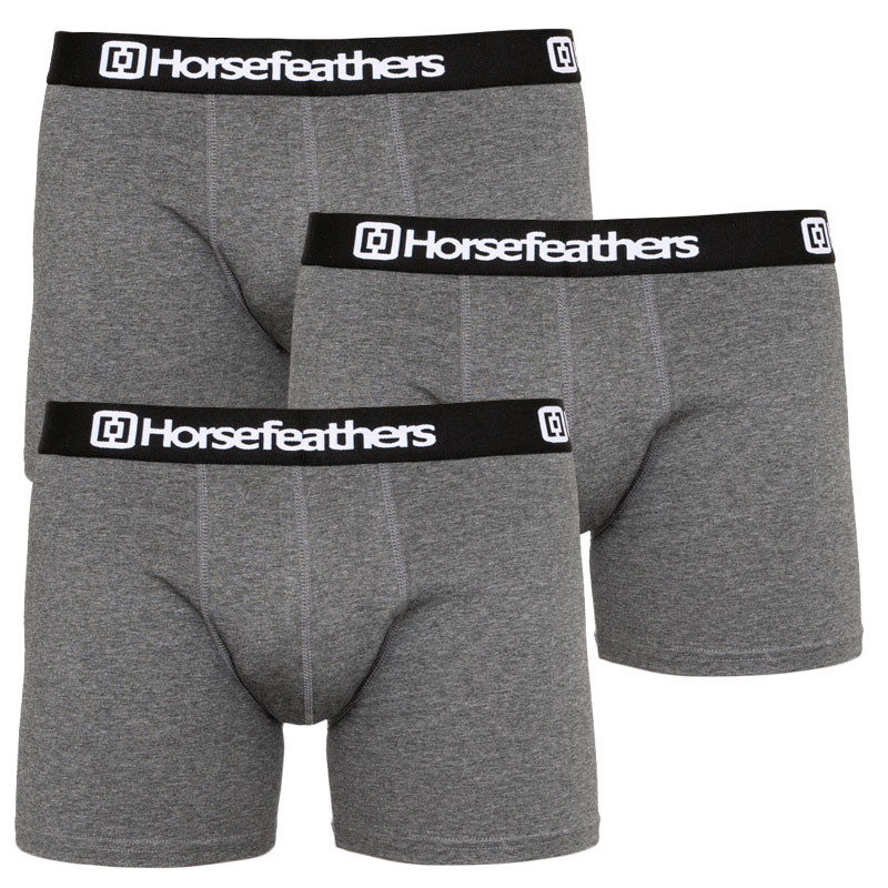 E-shop 3PACK pánské boxerky Horsefeathers Dynasty heather antracite