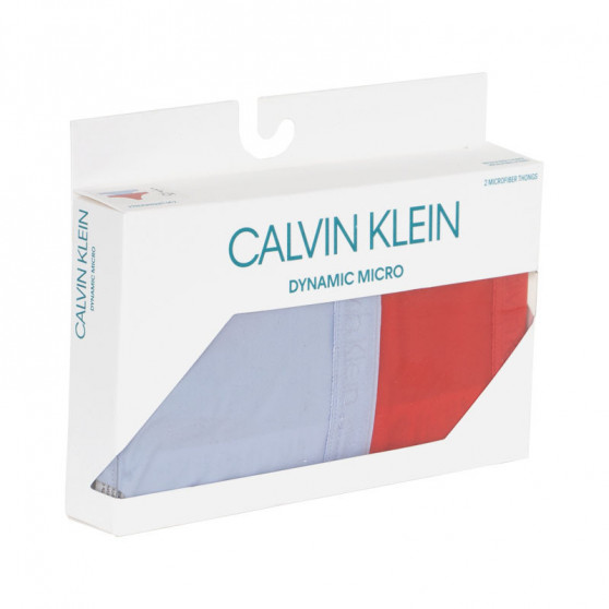 2PACK dámská tanga Calvin Klein vícebarevná (QD3695E-XCC)