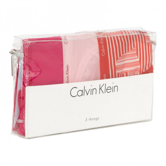 3PACK dámská tanga Calvin Klein vícebarevná (QD3592E-QQ3)