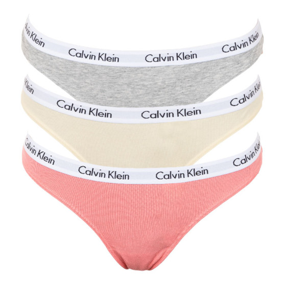 3PACK dámská tanga Calvin Klein vícebarevná (QD3587E-OPB)