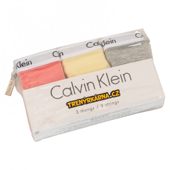 3PACK dámská tanga Calvin Klein vícebarevná (QD3587E-OPB)
