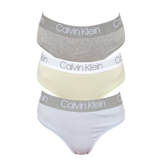 3PACK dámská tanga Calvin Klein vícebarevná (QD3757E-IOB)