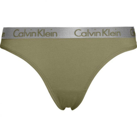Dámská tanga Calvin Klein khaki (QD3539E-5TF)