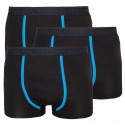 3PACK pánské boxerky Stillo černé s modrým pruhem (STP-0161616)