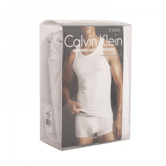 2PACK pánské tílko Calvin Klein bílé (NB1099A-100)
