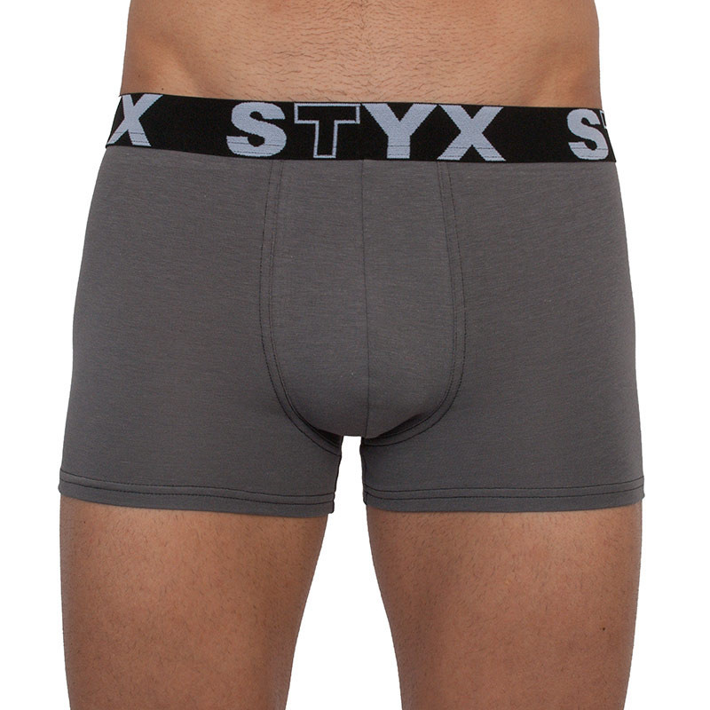 E-shop Pánské boxerky Styx sportovní guma nadrozměr tmavě šedé