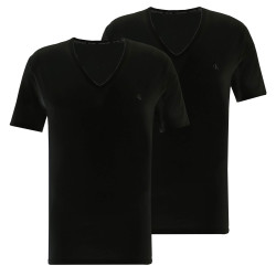 2PACK pánské tričko CK ONE V neck černé (NB2408A-001)
