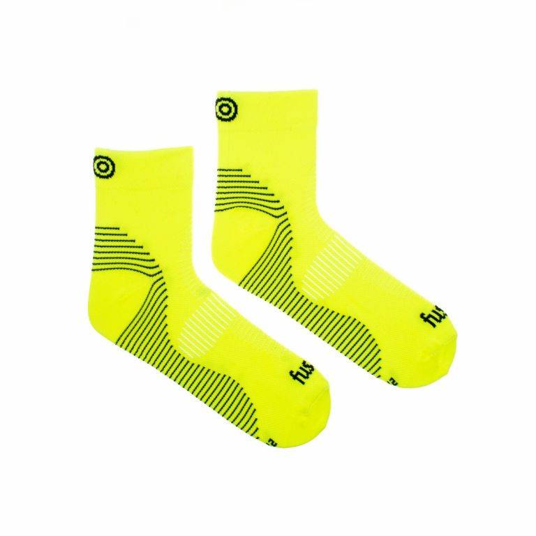Veselé sportovní kompresní ponožky Fusakle kotník zelený (--0764) S