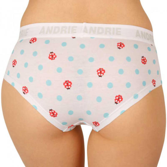 Dámské kalhotky Andrie bílé s puntíky (PS 2408 C)