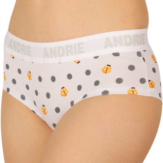 Dámské kalhotky Andrie bílé s puntíky (PS 2408 B)