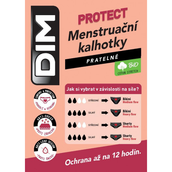 Dámské kalhotky DIM menstruační černé (D0AY7-0HZ)