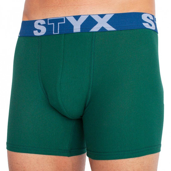 Sokolovská Pánské boxerky Styx long sportovní guma tmavě zelené (U1066)