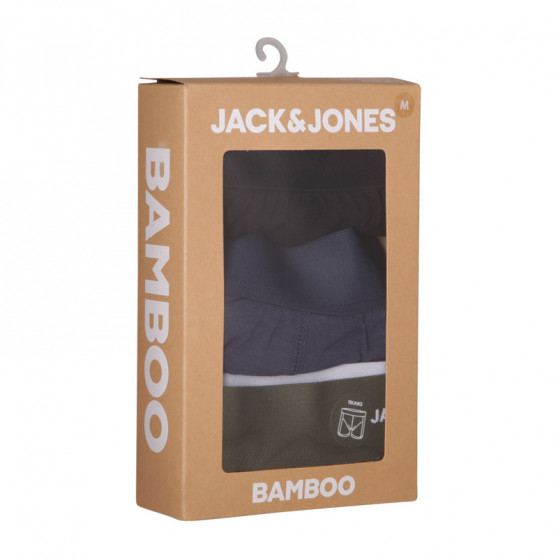 3PACK pánské boxerky Jack and Jones bambusové vícebarevné (12198852 - Forest night/black)