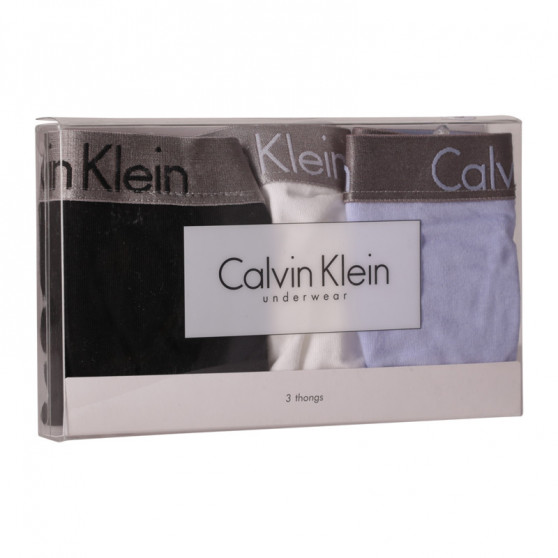 3PACK dámská tanga Calvin Klein vícebarevná (QD3560E-W4Y)