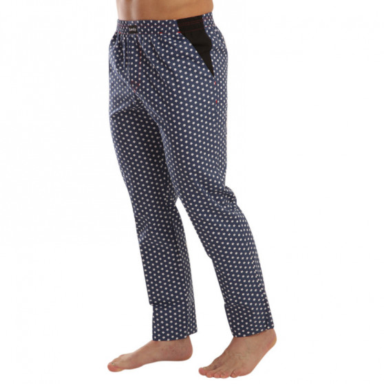 Pánské kalhoty na spaní Emes hvězdy na modré (005K)