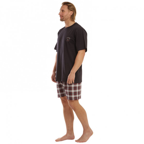 Pánské pyžamo Gino nadrozměr tmavě šedé (79112)