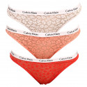3PACK Dámské kalhotky brazilky Calvin Klein vícebarevné (QD3925E-W5F)