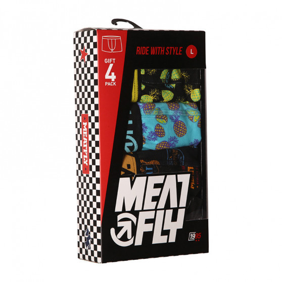 4PACK pánské boxerky Meatfly Gift pack (Balboa - Pineapple/Badges)