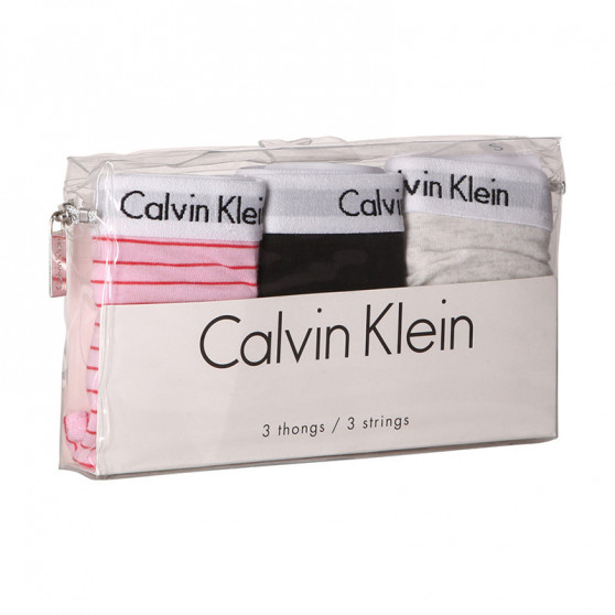 3PACK dámská tanga Calvin Klein vícebarevné (QD3587E-W5A)