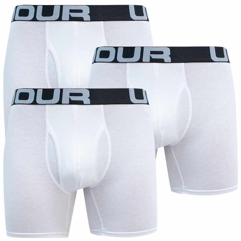 E-shop 3PACK pánské boxerky Under Armour nadrozměr bílé
