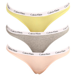 3PACK dámská tanga Calvin Klein vícebarevné (QD3587E-13X)