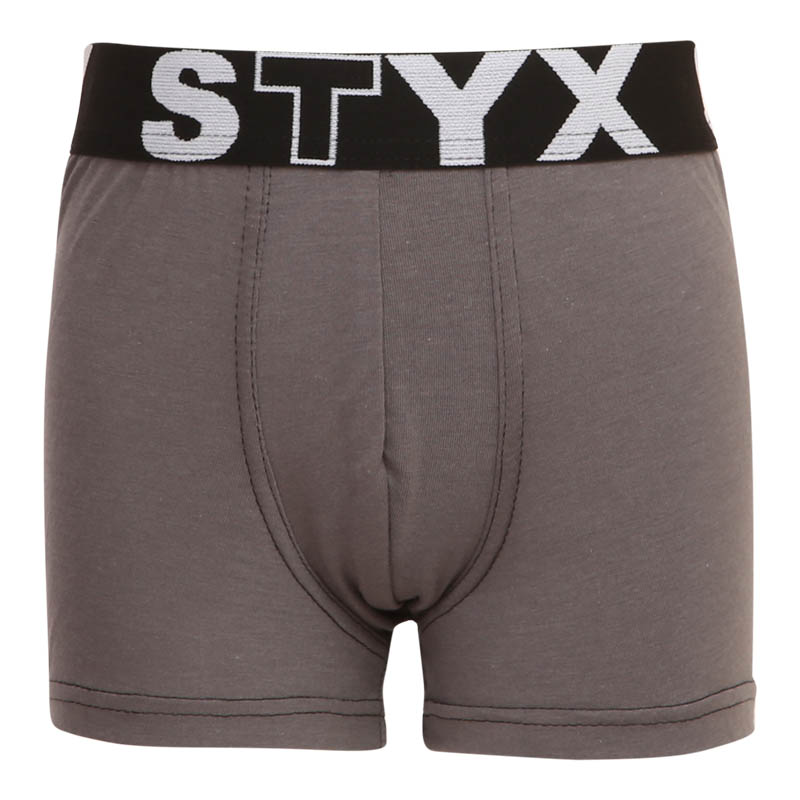 E-shop Dětské boxerky Styx sportovní guma tmavě šedé