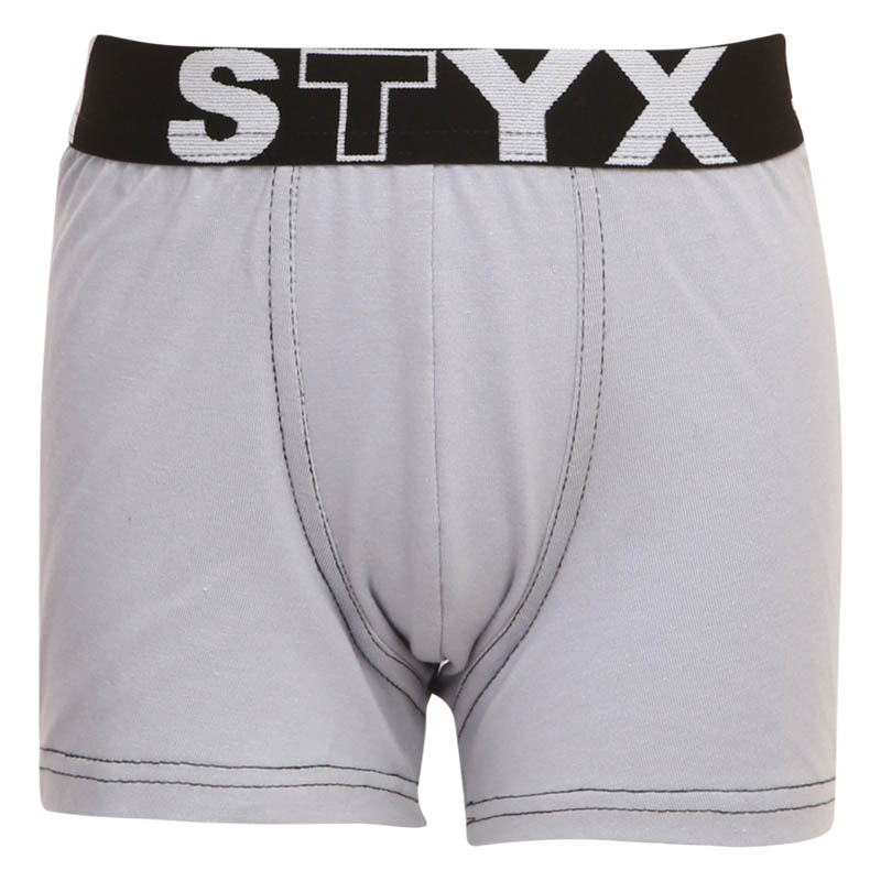 E-shop Dětské boxerky Styx sportovní guma světle šedé