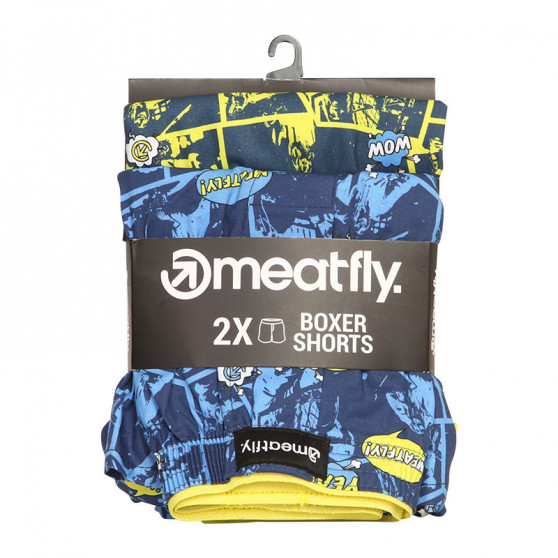 2PACK pánské trenky Meatfly vícebarevné (Agostino - yellow/blue comics)