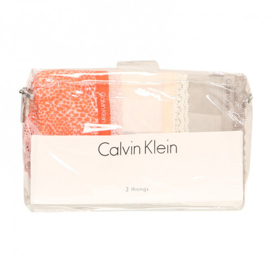3PACK dámská tanga Calvin Klein vícebarevné (QD3802E-13Z)