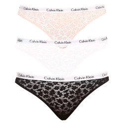 3PACK Dámské kalhotky brazilky Calvin Klein vícebarevné (QD3925E-24X)