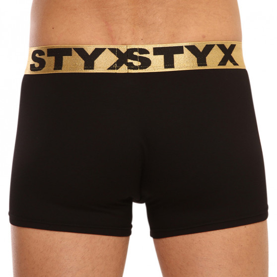 Pánské boxerky Styx / KTV sportovní guma černé - zlatá guma (GTZ960)