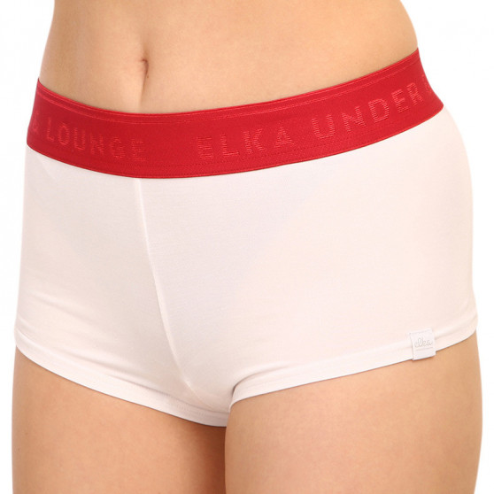 Dámské kalhotky Elka bílé s červenou gumou (DB0012)