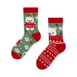 Veselé dětské teplé ponožky Dedoles Medvěd v šále (D-K-SC-WS-C-C-1404)