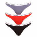 3PACK dámská tanga Calvin Klein nadrozměr vícebarevné (QD3800E-1CX)