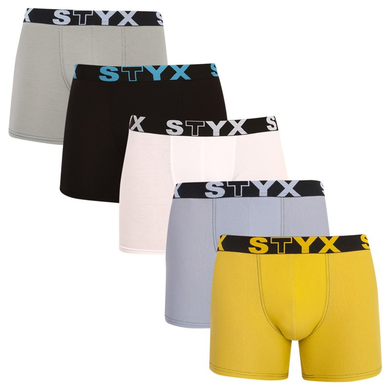 5PACK pánské boxerky Styx long sportovní guma vícebarevné (U96161626567) L