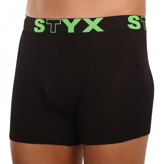 Pánské boxerky Styx long sportovní guma černé (U962)