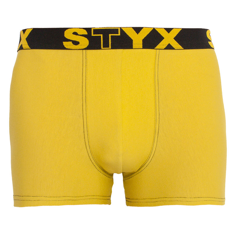 E-shop Pánské boxerky Styx sportovní guma zelenožluté
