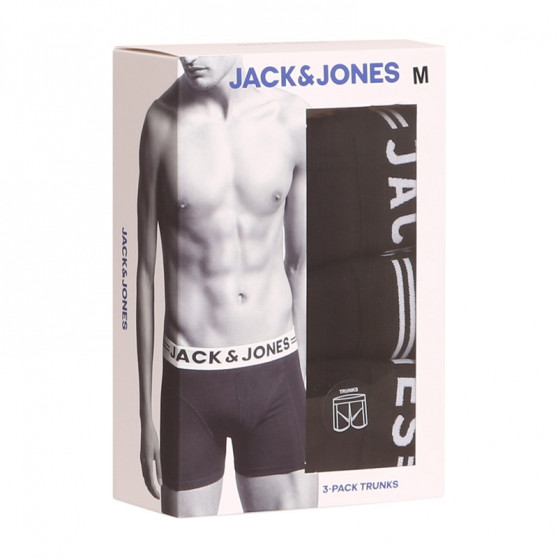 3PACK pánské boxerky Jack and Jones černé (12081832 - black/black)