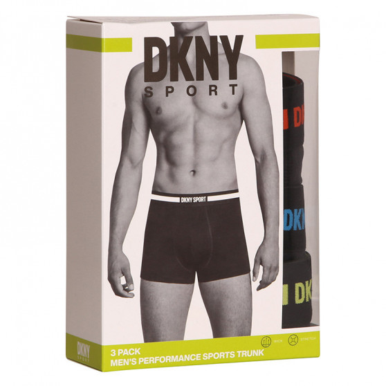 3PACK pánské boxerky DKNY Spring green černé (U5_6672_DKY_3PKB)
