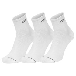 3PACK pánské ponožky Calvin Klein kotníkové bílé (701218719 002)