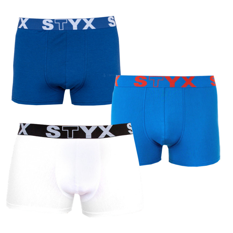 E-shop 3PACK pánské boxerky Styx sportovní guma nadrozměr vícebarevné
