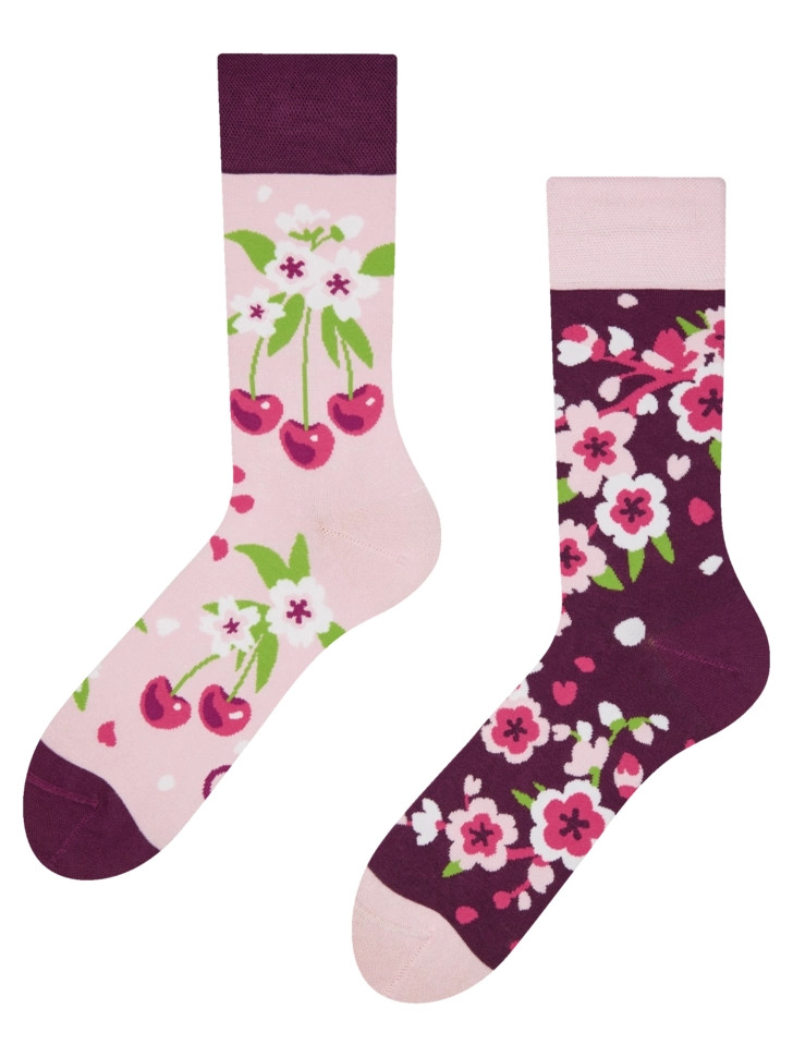 E-shop Veselé bambusové ponožky Dedoles Třešňový květ