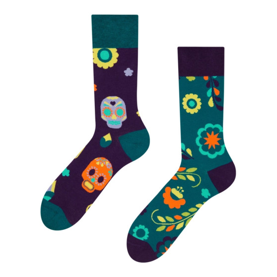 Veselé ponožky Dedoles Lebky a květiny (D-U-SC-RS-C-C-1464)